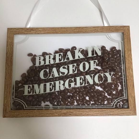 Coffee Beans Picture Wall Art Box Break In Case of Emergency Cafe Coffee Shop 3D - Picture 14 of 15